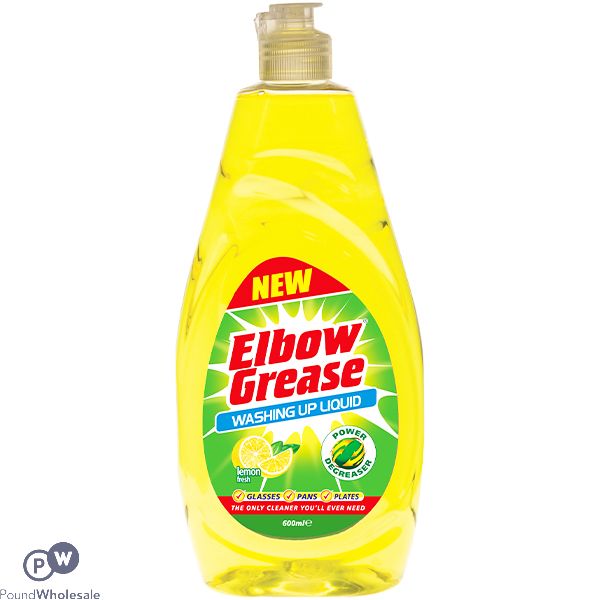 Elbow Grease Lemon-Fresh Power Degreaser Washing Up Liquid 600ml
