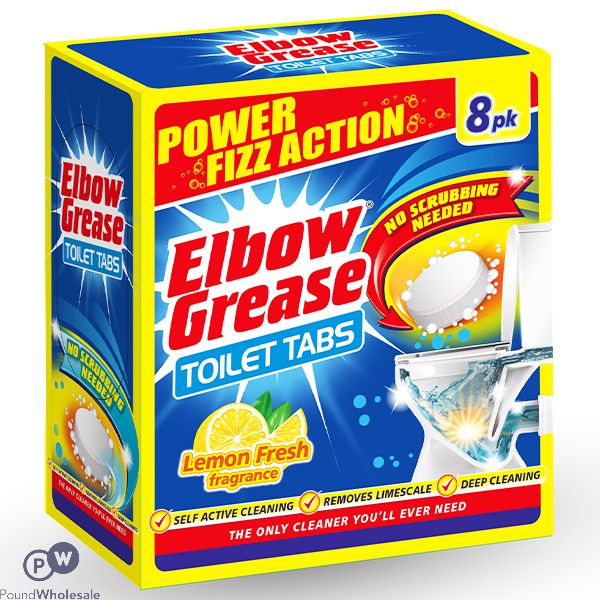 ELBOW GREASE LEMON FRESH TOILET TABLETS 8 PACK