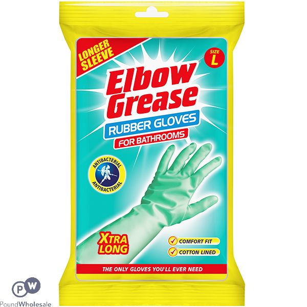 ELBOW GREASE LONG SLEEVE RUBBER GLOVES LARGE
