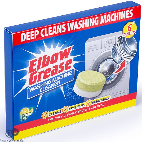 Elbow Grease Lemon Fresh Washing Machine Cleaner Tablets 6 Pack