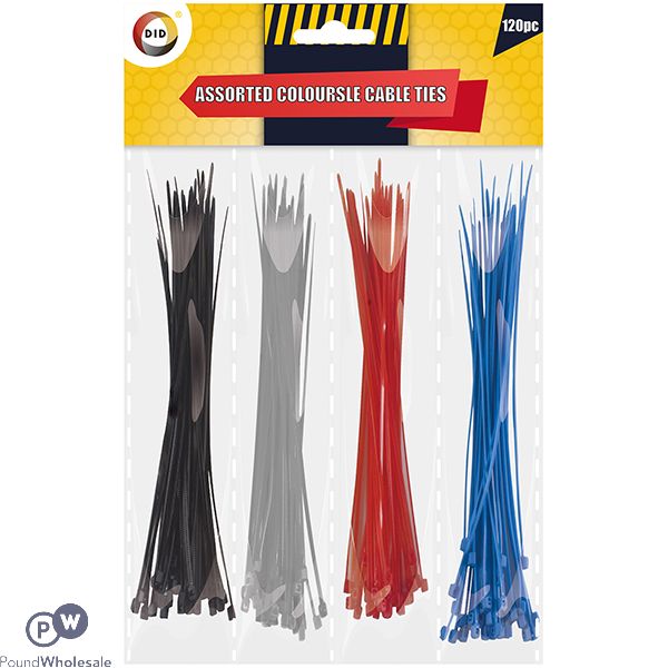 DID CABLE TIES ASSORTED COLOURS 120PC