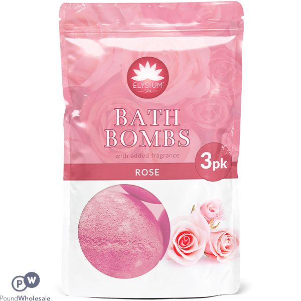 Elysium Spa Rose Bath Bombs 3 Pack