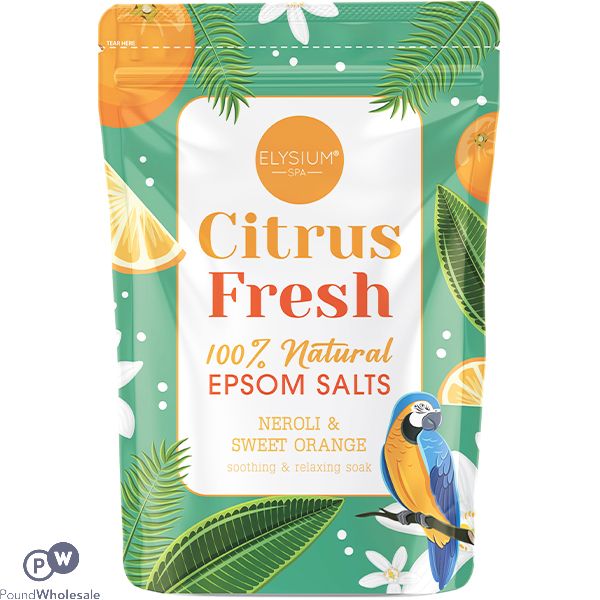 ELYSIUM SPA CITRUS FRESH NEROLI & SWEET ORANGE EPSOM BATH SALTS 450G