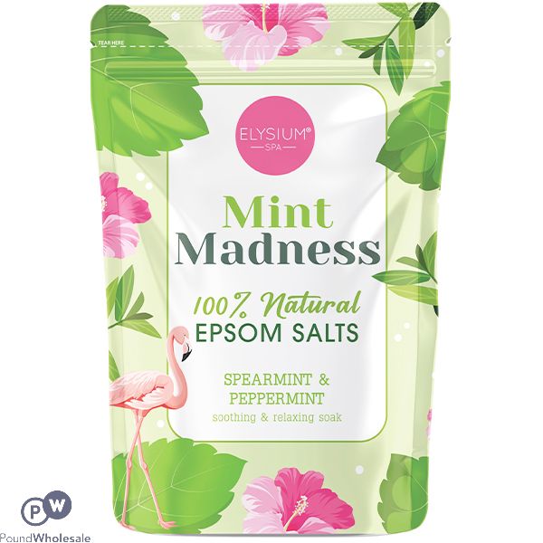 ELYSIUM SPA MINT MADNESS SPEARMINT & PEPPERMINT EPSOM BATH SALTS 450G