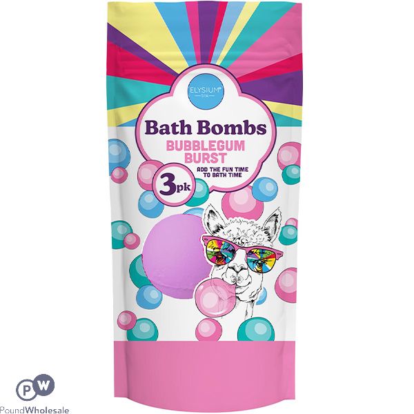 Elysium Spa Bubblegum Burst Bath Bombs 50g 3 Pack