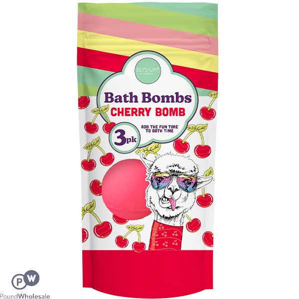 Elysium Spa Cherry Bomb Bath Bombs 50g 3 Pack