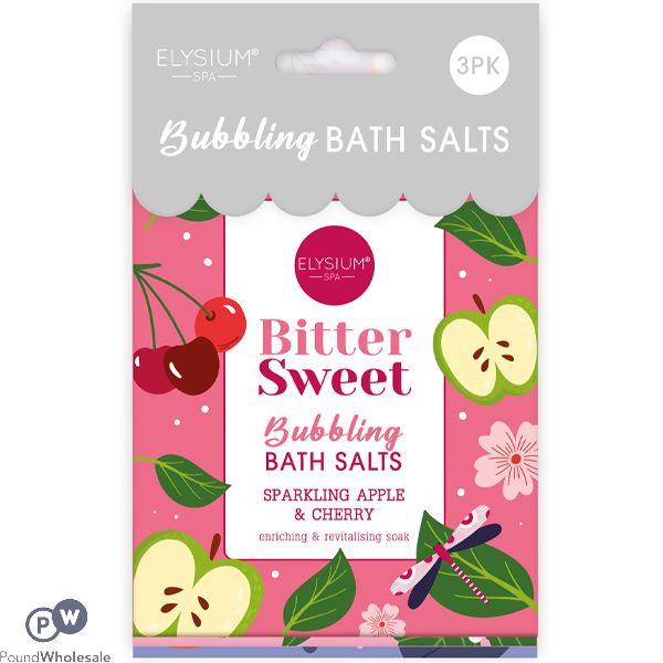 Elysium Spa Assorted Bubbling Bath Salt Sachets 80g 3 Pack