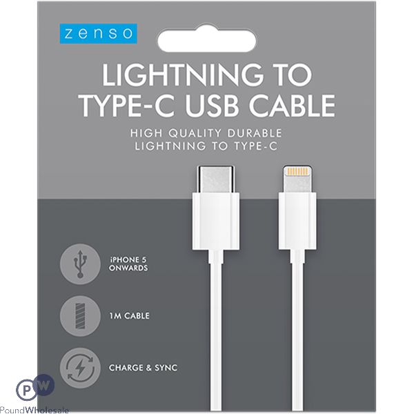 Zenso Lightning Type-c Usb Cable White 1m
