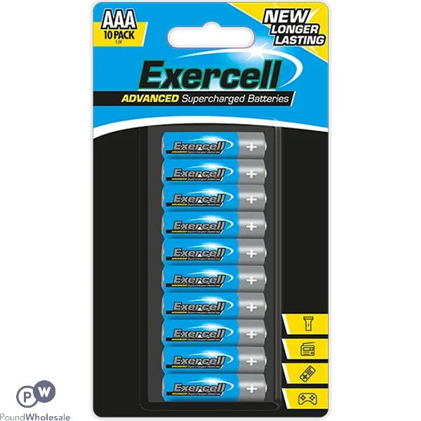Exercell Aaa Advanced Supercharged Batteries 10 Pack