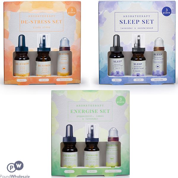 Elysium Spa Wellness Aromatherapy Set 3pc Cdu Assorted (energise, De-stress & Sleep)