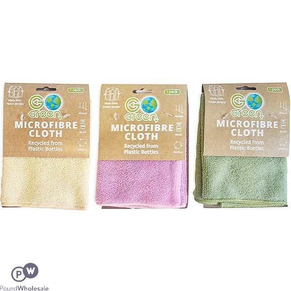 Go Green Recycled Microfibre Cloth Assorted Colours