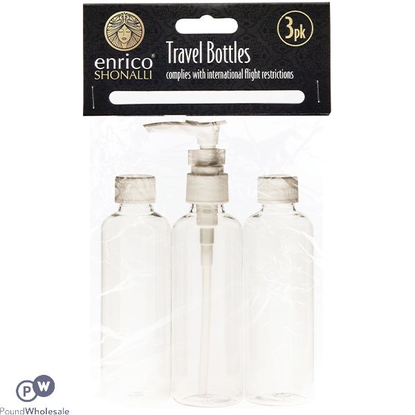 Enrico Shonalli Travel Bottles 3 Pack