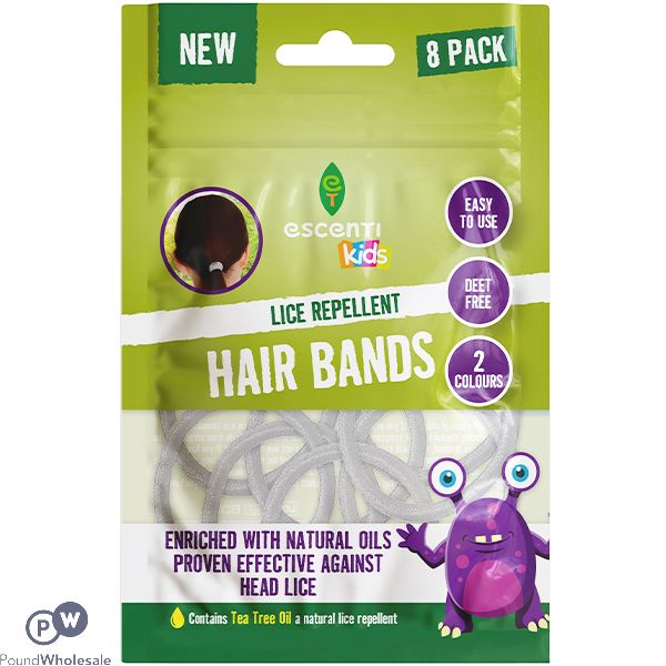 Escenti Kids Tea Tree Lice Repellent Hair Bands 8 Pack