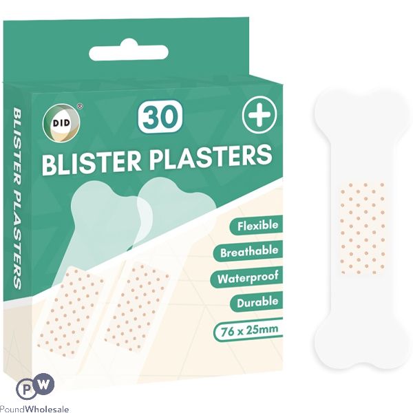 Did 76mm X 25mm Waterproof Breathable Blister Plasters 30 Pack