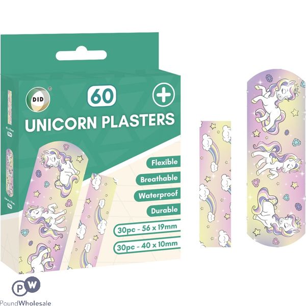 Did Assorted Breathable Waterproof Unicorn Plasters 60 Pack