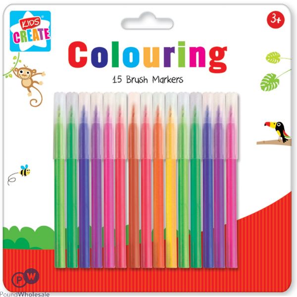 KIDS CREATE COLOURING MARKERS 15 PACK IN ASSORTED COLOURS