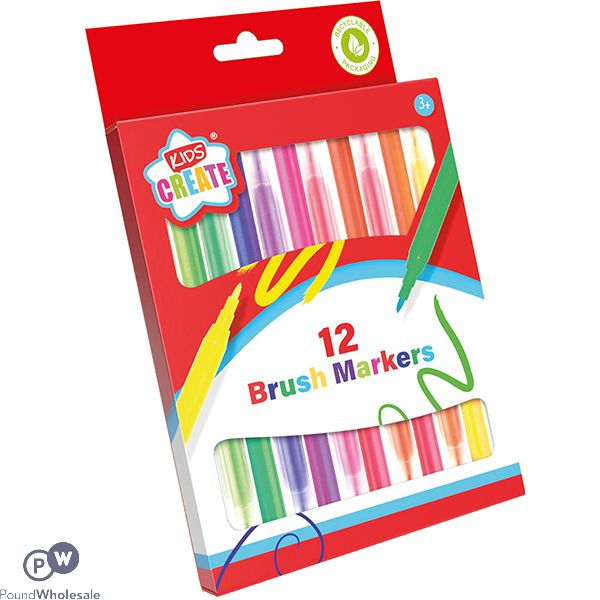 Kids Create Colouring Markers 12 Pack In Assorted Colours