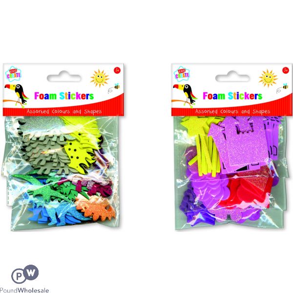 Kids Create Foam Stickers Assorted Colours & Shapes