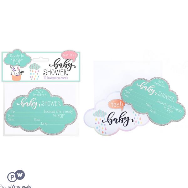 Baby Shower Invitation Cards 12 Pack