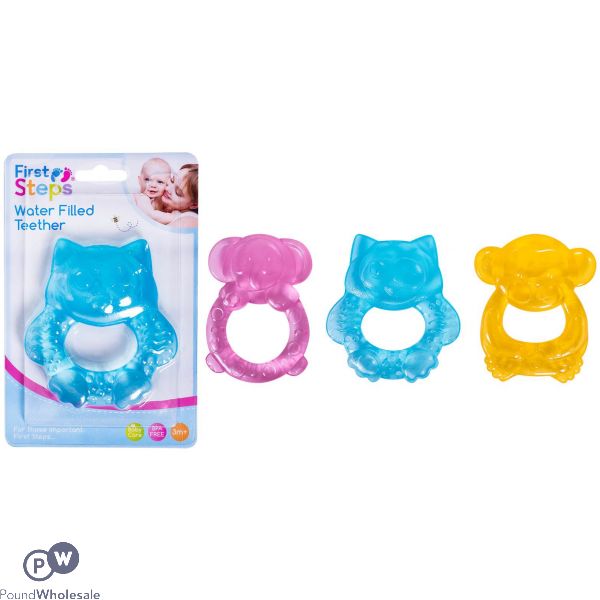 FIRST STEPS WATER FILLED ANIMAL BABY TEETHER 3 ASSORTED