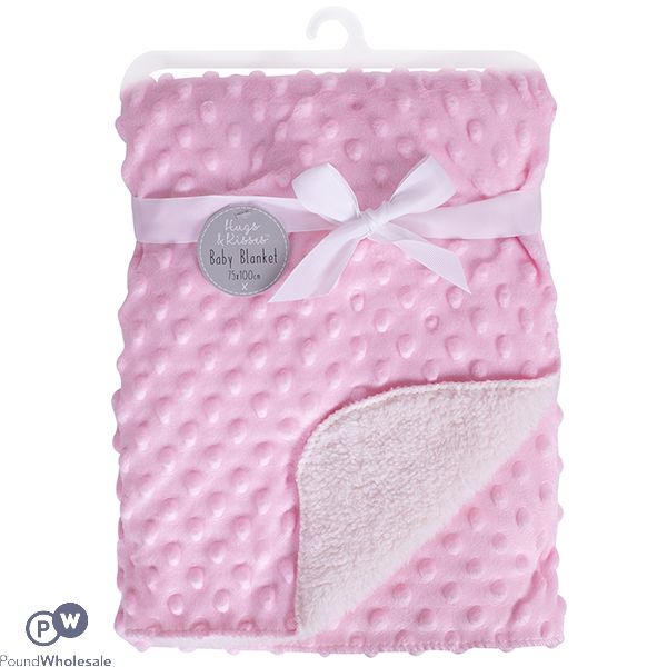 Bubble Mink Sherpa Pink Baby Blanket