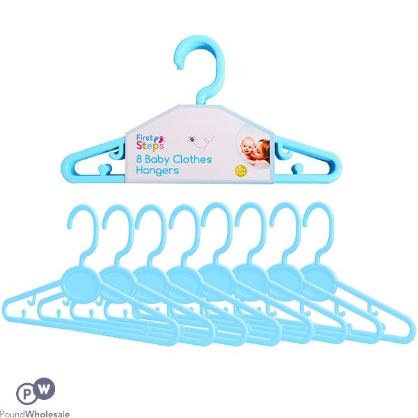 First Steps Blue Baby Clothes Hangers 8pk