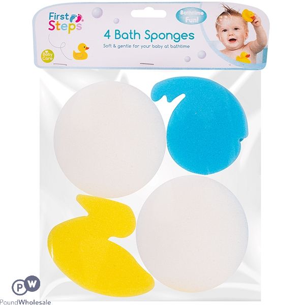 First Steps Bath Sponges 4 Pack