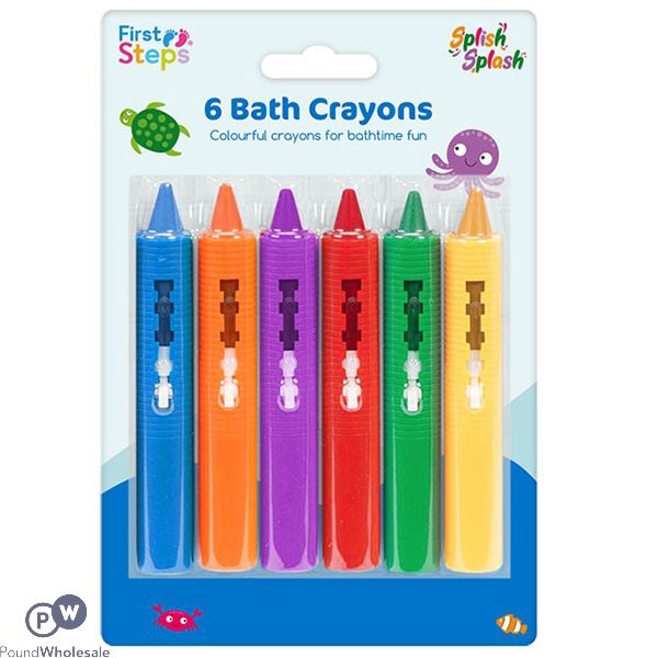 FIRST STEPS BATH CRAYONS ASSORTED COLOURS 6 PACK