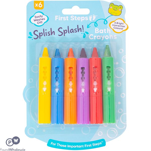 First Steps Assorted Colours Bath Crayons 6 Pack