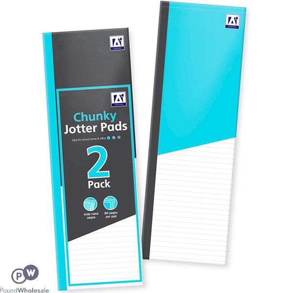 A* STATIONERY 80 PAGE CHUNKY JOTTER PADS ASSORTED 2 PACK