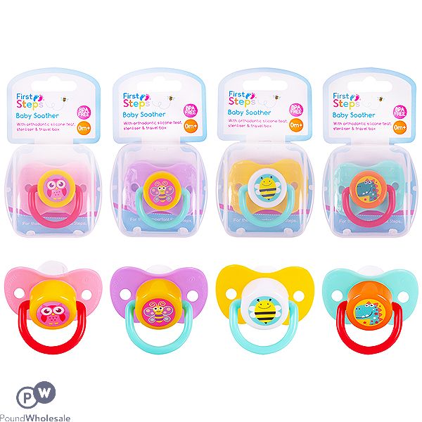 First Steps Baby Soother With Steriliser Box Assorted