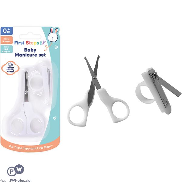 First Steps White Baby Manicure Set 2pc