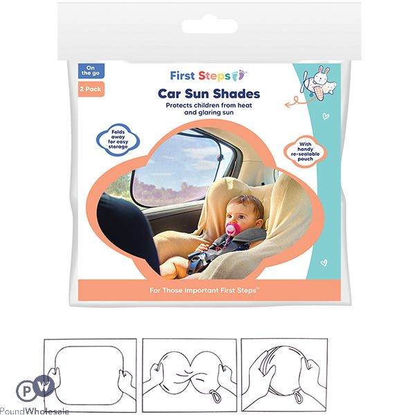 First Steps Mesh Car Sunshade 2 Pack 44cm X 36cm