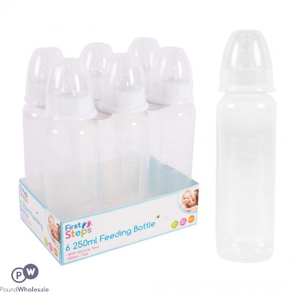 First Steps Clear Baby Bottles 250ml 6 Pack