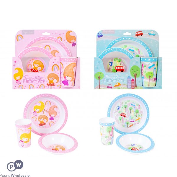 HUGS & KISSES HAPPY TOWN BABY DINNER SET ASSORTED