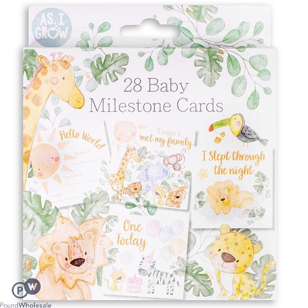 HUGS & KISSES BABY MILESTONE MOMENT CARDS 28 PACK