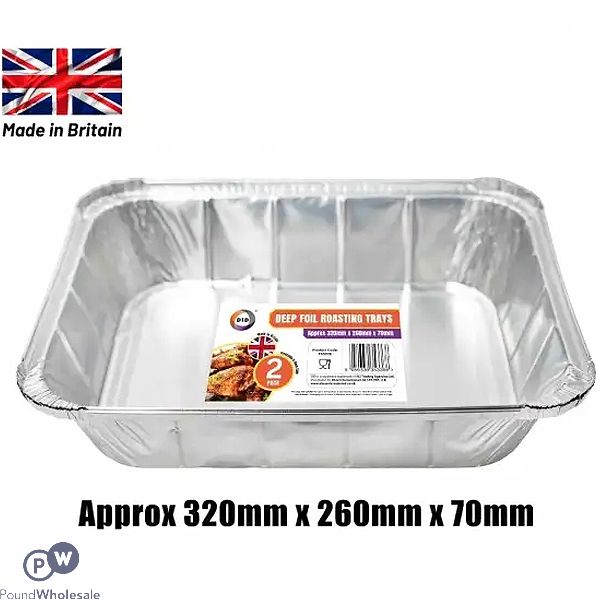 Did Deep Foil Roasting Trays 2 Pack 32cm X 26cm X 7cm