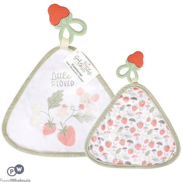 Hugs & Kisses Garden Tales Strawberry Baby Teether Comforter 20cm X 22cm