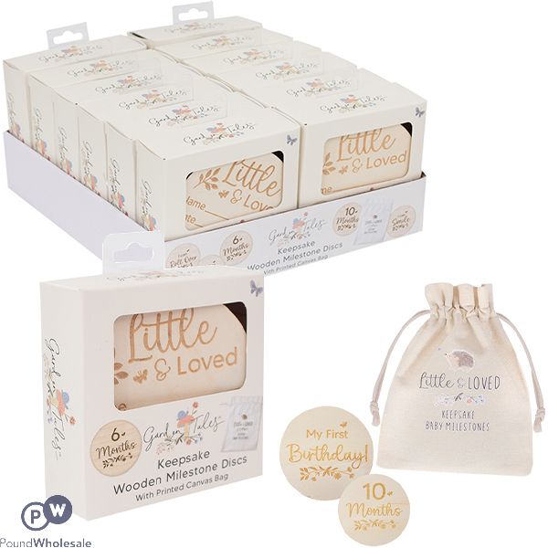 Hugs & Kisses Garden Tales Wooden Baby Milestone Keepsake Discs