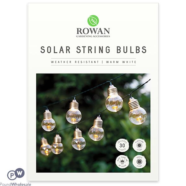 ROWAN WARM WHITE 30 DUAL-MODE SOLAR STRING BULBS