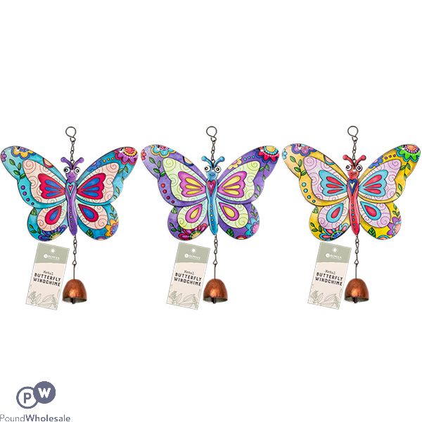 Rowan Metal Butterfly Windchime Assorted Colours