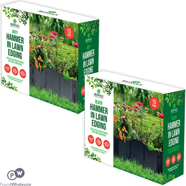 Rowan Plastic Hammer-in Lawn Edging 15 Pack Assorted Colours