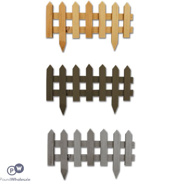 Rowan Pine Wood Picket Garden Fence Panel 60.5cm X 34.5cm Assorted Colours