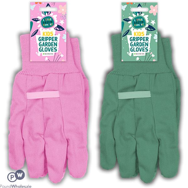 Rowan Little Green Fingers Kids Garden Gripper Gloves Assorted Colours