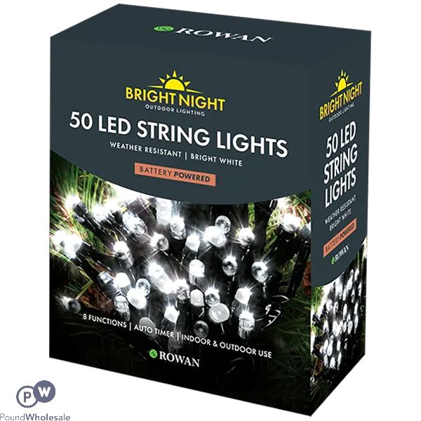 Bright Night 8 Function 50 Led String Outdoor Lights 5m