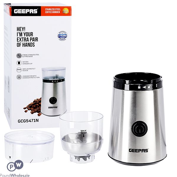 Geepas 150w Stainless Steel Coffee Grinder