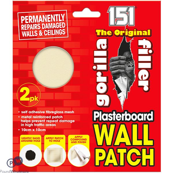 151 Gorilla Filler Plasterboard Wall Patch 10cm 2 Pack