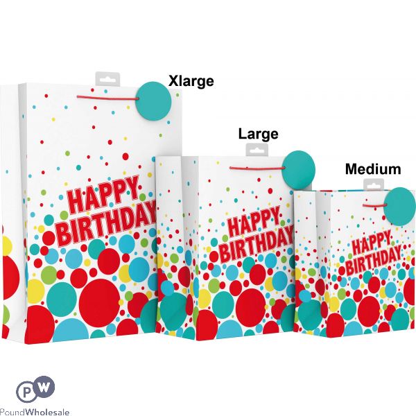 Happy Birthday Design Gift Bag Medium Size Only(group Image For Size Illustration Purpose Only)