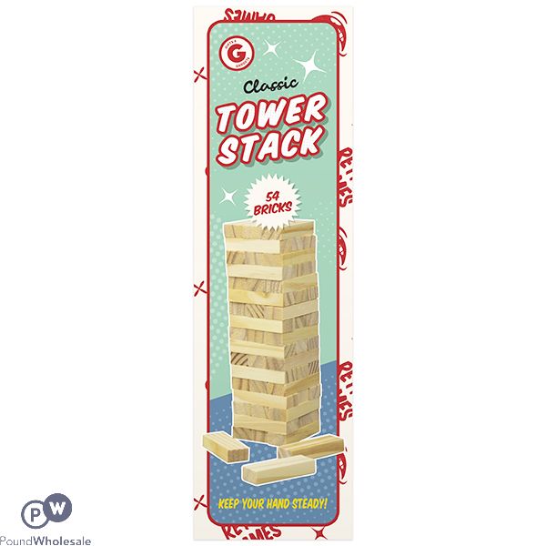 Gifts & Gadgets Classic Tower Stacking Game 54 Pack