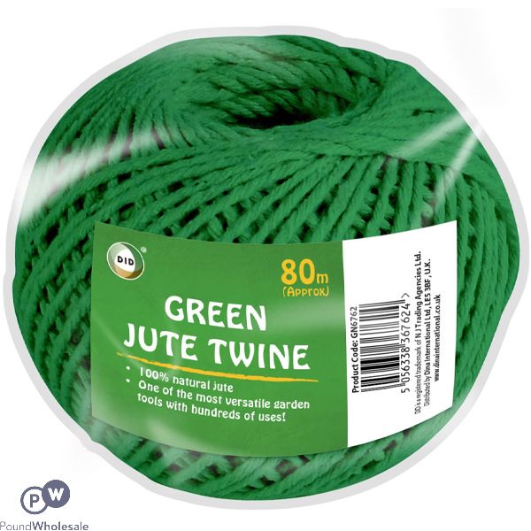 Did 100% Natural Green Garden Jute Twine 80m